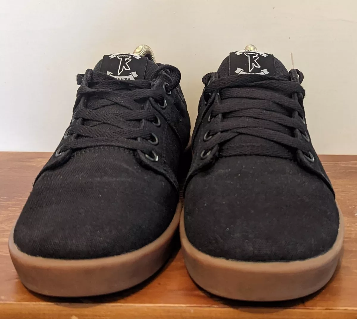 Supra Terry Kennedy Men s Size 6.5 UK Stacks II Low Shoes Black Canvas Gum Sole