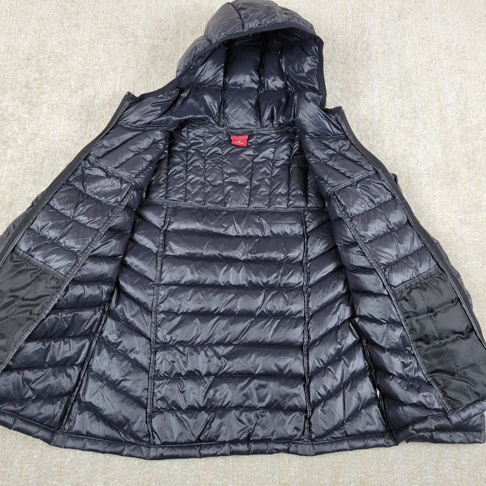 Chaqueta acolchada Merona Down para mujer M negra cremallera completa ligera con capucha empaquetable Foto 3 de 4