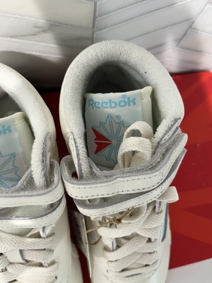 New Reebok Freestyle Hi White High Top Retro Lace Tie Up Shoes Sneakers  Size 5.5 | eBay