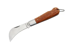 Folding Pocket Knife Hawkbill Blade Pruning Knife 4" Closed Wood Handle Lockback