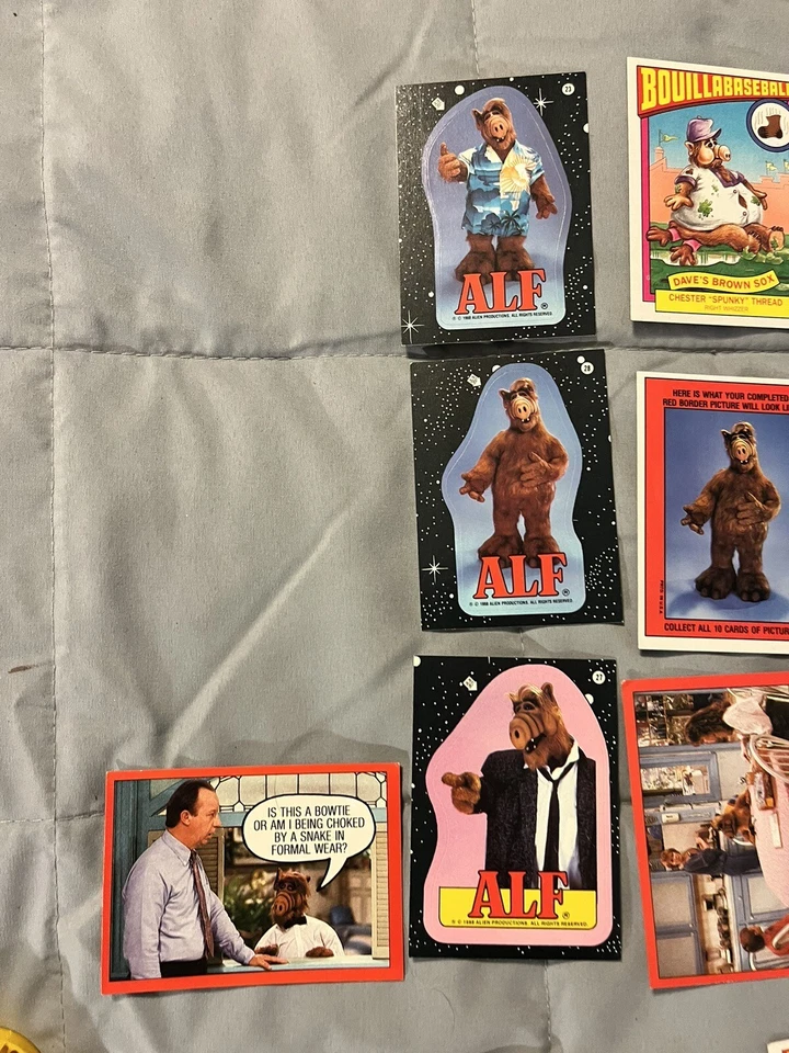 Vintage 1980s Movie Comic Card Lot Alf Tv Show Boillabaseball Melmac Alien Dog - Image 2 of 4