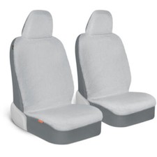 Faux Sheepskin Wool Fur Car Seat Covers For Front Seats Gray For Women