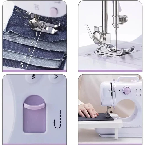 Electric Sewing Machine Portable Mini 12 Stitches Pedal Household for Beginner - Picture 7 of 15