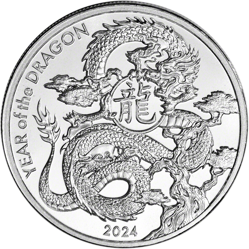 純銀1オンス ASAHI　龍年 1 oz Lunar Dragon Asahi Silver Round