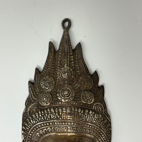 Metall Maske Wandbehang angelaufen silberfarben Markenlos ohne Markierungen Indien? Schwer - Bild 2 von 8