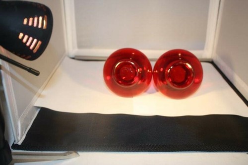 Ruby bud vases crimpled ruffled top pair Anchor Hocking - Picture 5 of 6