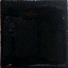 S 011 Mexican Tile sample Ceramic Handmade 4x4 inch, BLACK