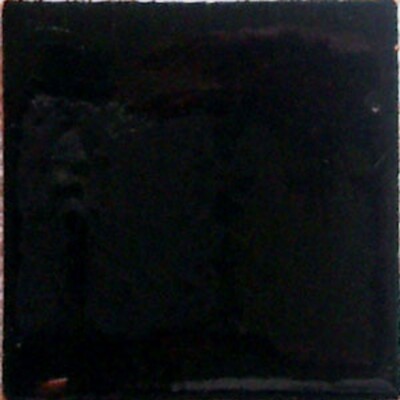 S#011) Mexican Tile sample Ceramic Handmade 4x4 inch, BLACK