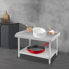 Commercial Work Table Work Table With Backsplash Prep Table For Kitchen, Laundry