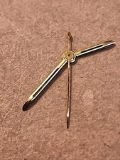 Set Of Factory NOS Bulova Accutron 214 Hands-Gilt & Blk Baton Hr/Min & Fils Sec 