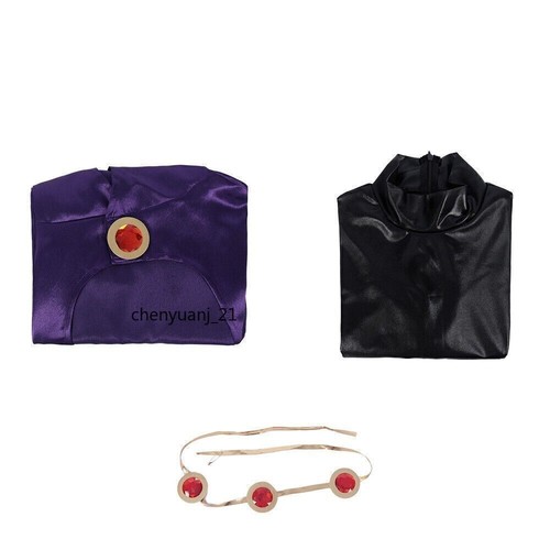 Women Teen Titans Raven Cosplay Costume Bodysuit Cloak Halloween Costume Party@@ - Picture 8 of 9