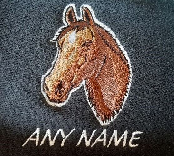 Horses head logo personalised with any name on a polo or