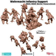Eskice Miniatures WW2 German Wehrmacht Infantry Support Weapons Bolt Action 28mm