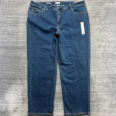 Ava & Viv Jeans Size 24 Womens High Rise 90s Straight Hip & Thigh Blue Denim NWT
