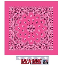 USA MADE Hav-A-Hank HOT PINK PAISLEY BANDANA Face Mask Neck SCARF Head Wrap Cap
