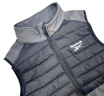 Reebok Outerwear Full Zip Best Puffer Top Nylon Men s M Gray/Black NWT $110