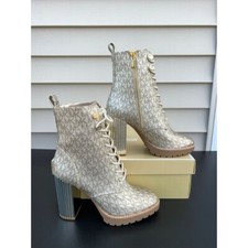 Michael Kors boots porter lace up designer pale gold