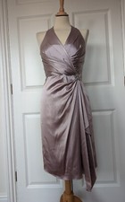 Kay Unger designer lilac mauve silk rouched evening dress 8 excellent condition