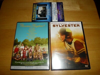 2 Family DVD Lot - Moonrise Kingdom (2012) and Sylvester (2004) 1985 Horse Race