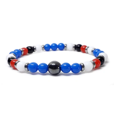 Bracciale Sampdoria Ematite con Perle perline braccialetto Elastico Uomo e Donna