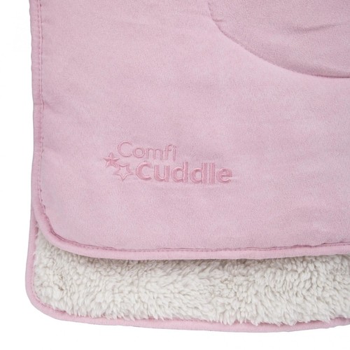 Comfi-Cuddle Babydecke Wildlederimitat und Sherpa wendbar bequem rosa neu in OVP - Bild 2 von 2