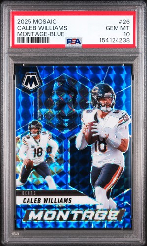 2025 PANINI MOSAIC MONTAGE BLUE #26 CALEB WILLIAMS 69/99 PSA 10