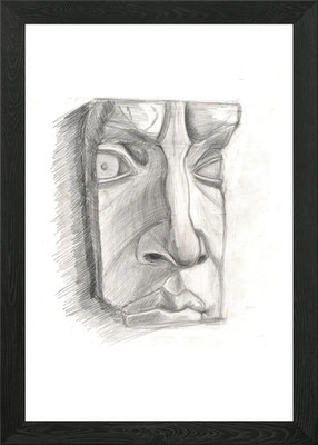 Gips Gesicht Zeichnung Gerahmtes Wandbild Poster Leinwanddruck Bild