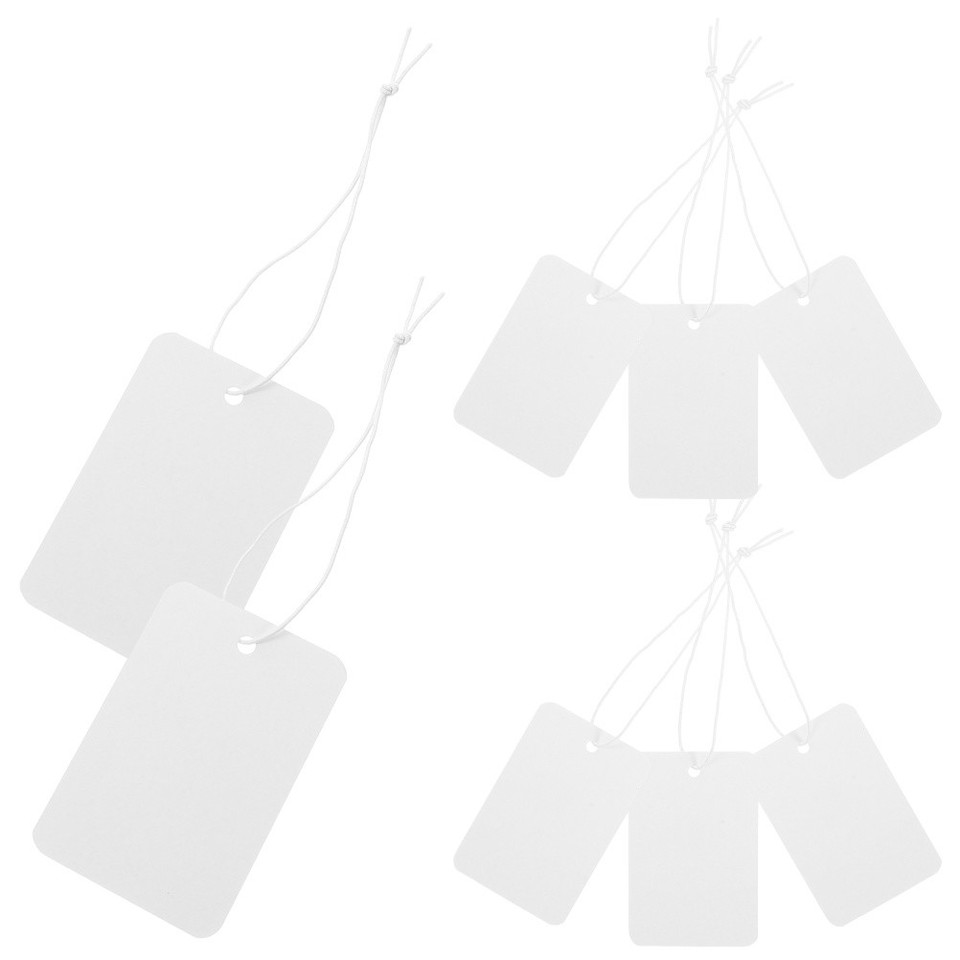 100Pcs Lightweight White Paper Tags with Elastic String for Labeling ...