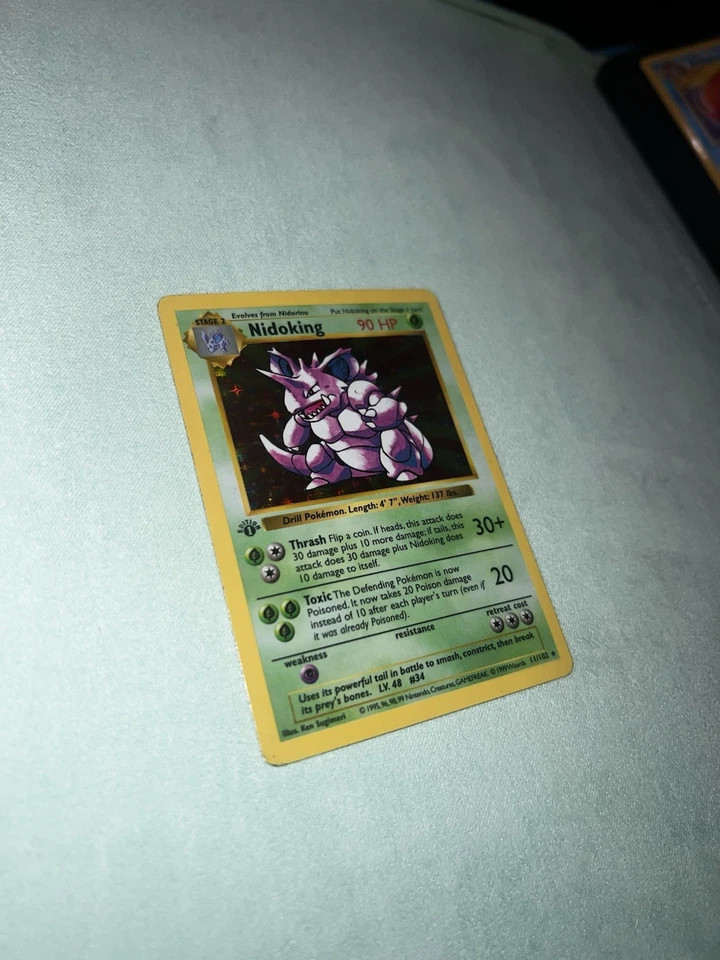 Pokemon 1st Edition Base Set Shadowless Nidoking 11/102 Holo Rare - Image 3 of 4