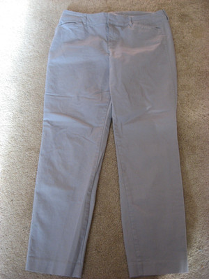 Womens Lt Gray OLD NAVY Pixie Stretch Khakis Chinos Pants 8