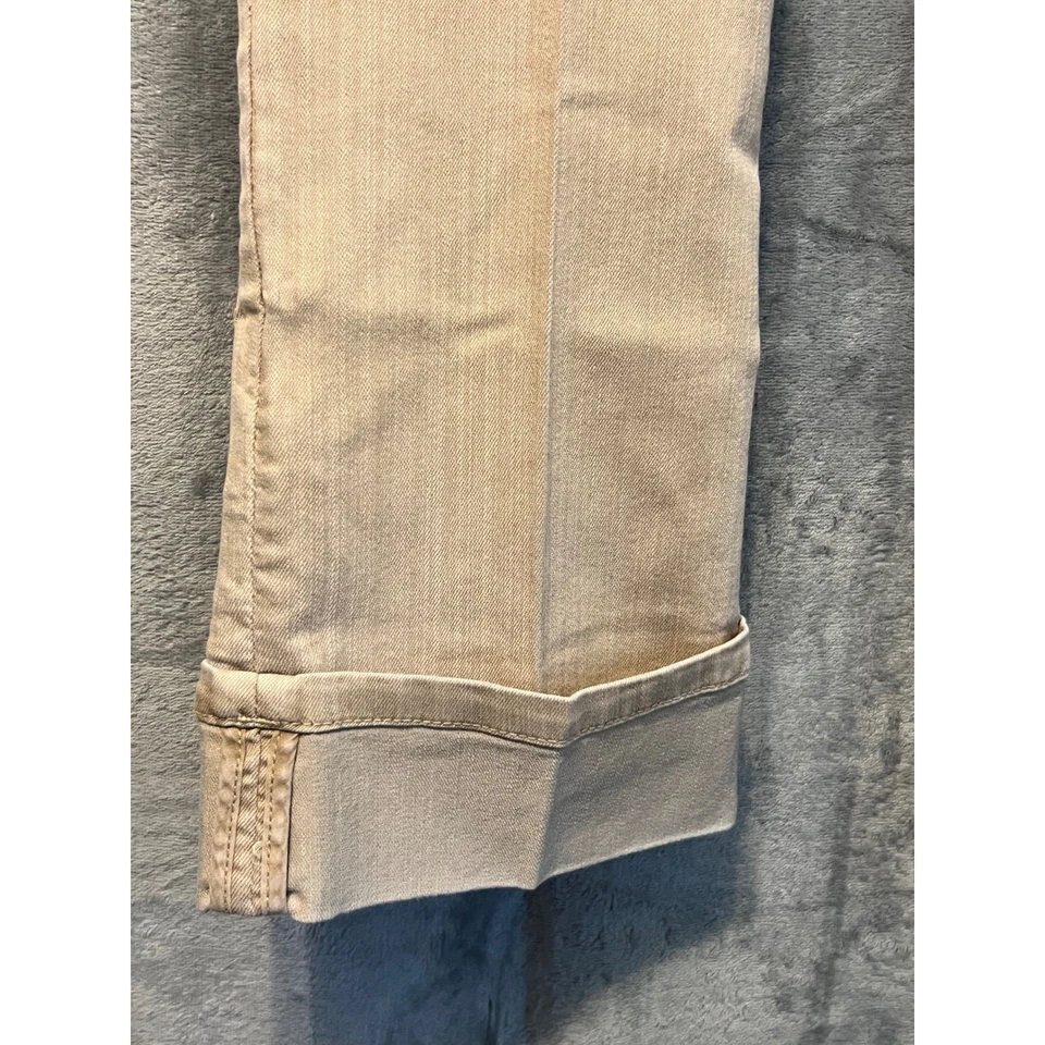 Pantalones capri de mezclilla Chico's platino talla 2, corte con puños elásticos tostados, 23 entrepiernas Foto 2 de 4