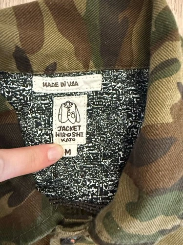 Hiroshi Kato The Vice Camouflage Chore Jacket Green Black Shacket Men M image 2