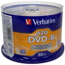 VERBATIM AZO DVD-R 16X 4.7GB Branded Logo 50 pack Spindle 95101
