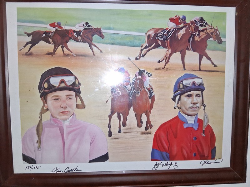 limited edition lithograph depicting the famous 1978 horse racing rivalry...
