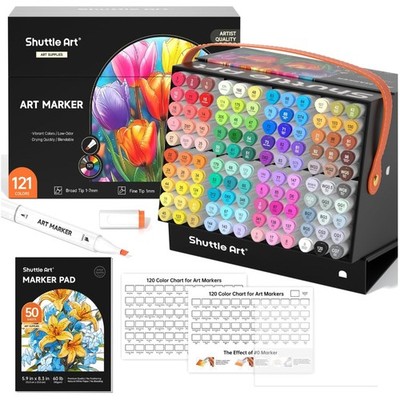 120 Alkohol Marker Set doppelseitig inklusive Zubehörtintefarben zum Zeichnen...