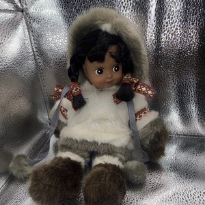 ACES Designed in Alaska Plush Doll Faux Fur Parka Fur-Trim Hood Braids 13-1137