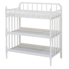 White Baby Changing Table Wood Diaper Station Waterproof Pad Nursery Furniture