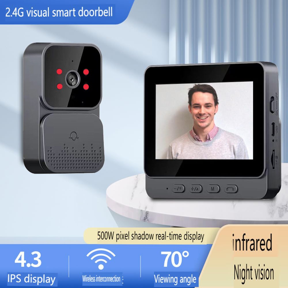 Smart Video Doorbell Phone Security Camera Door Bell Ring Intercom WiFi Wireless