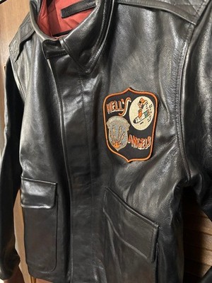 Hells Angels A-2 Leather Flight Jacket XL Cowhide Vintage Mens