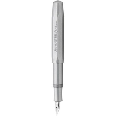 Kaweco Fountain Pen Steel Sport Silver Brushed Barrel, Extra Broad Nib 10001402