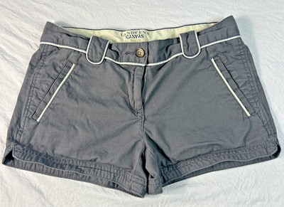 Lands End Canvas Chino Gray and White Shorts Size 0