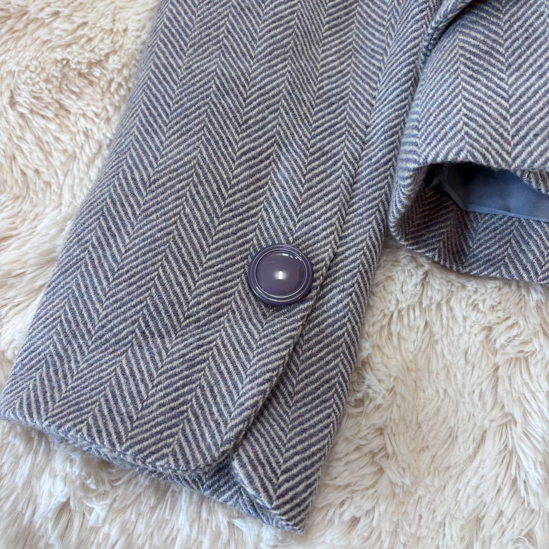 Christian Dior Jacket Vintage Herringbone Short Length M 52cm Grey Pink thumbnail 6