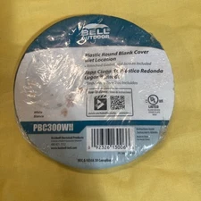 Hubbell 1-Gang Electrical Box Cover Round Plastic Weatherproof White PBC300WH