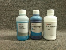 Ink Source DTF Cyan, White Ink and Nozzle Cleaning Liquid
