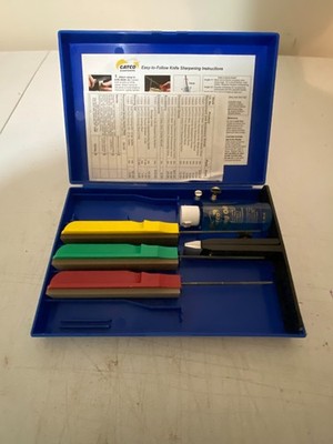 New GATCO Edgemate 10003 3 Stone Knife Sharpening System Complete in Case