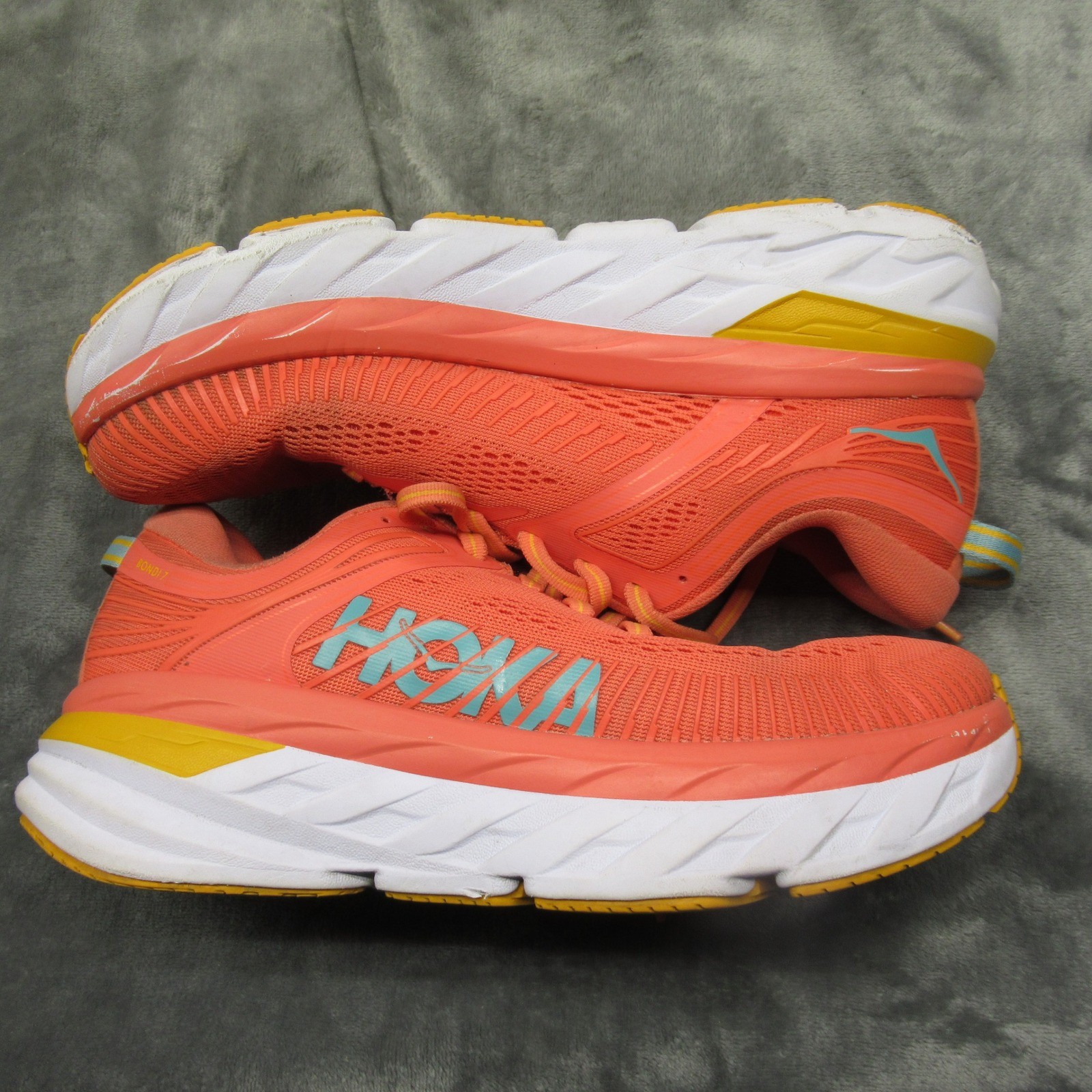 Hoka Bondi 7 Womens Shoes 8 Salmon Running Lightweight Jog Gym Active Hike Jog thumbnail 10