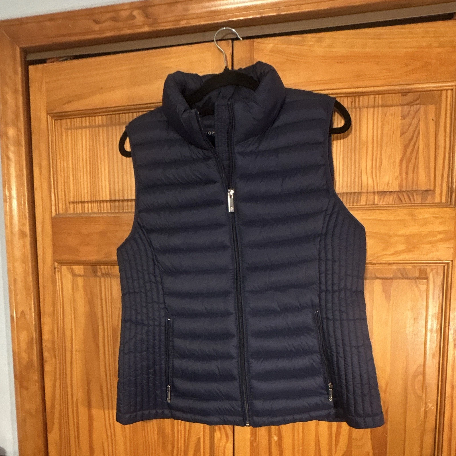 Tommy Hilfiger Women’s Blue Packable Lightweight Puffer Vest L Zip Quilted