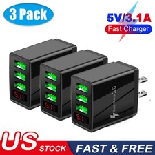 3PCS 3 Port Fast Quick Charge QC 3.0 USB Hub Wall Charger Power Adapter US Plug