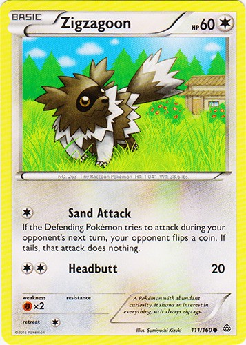 Zigzagoon - 111/160 - Common - Near Mint - Primal Clash