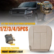 Driver Bottom Perforated Leather Seat Cover Tan Fits 2015-17 Ford Expedition
